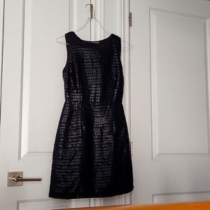 Vintage black pleather circles dress size 2